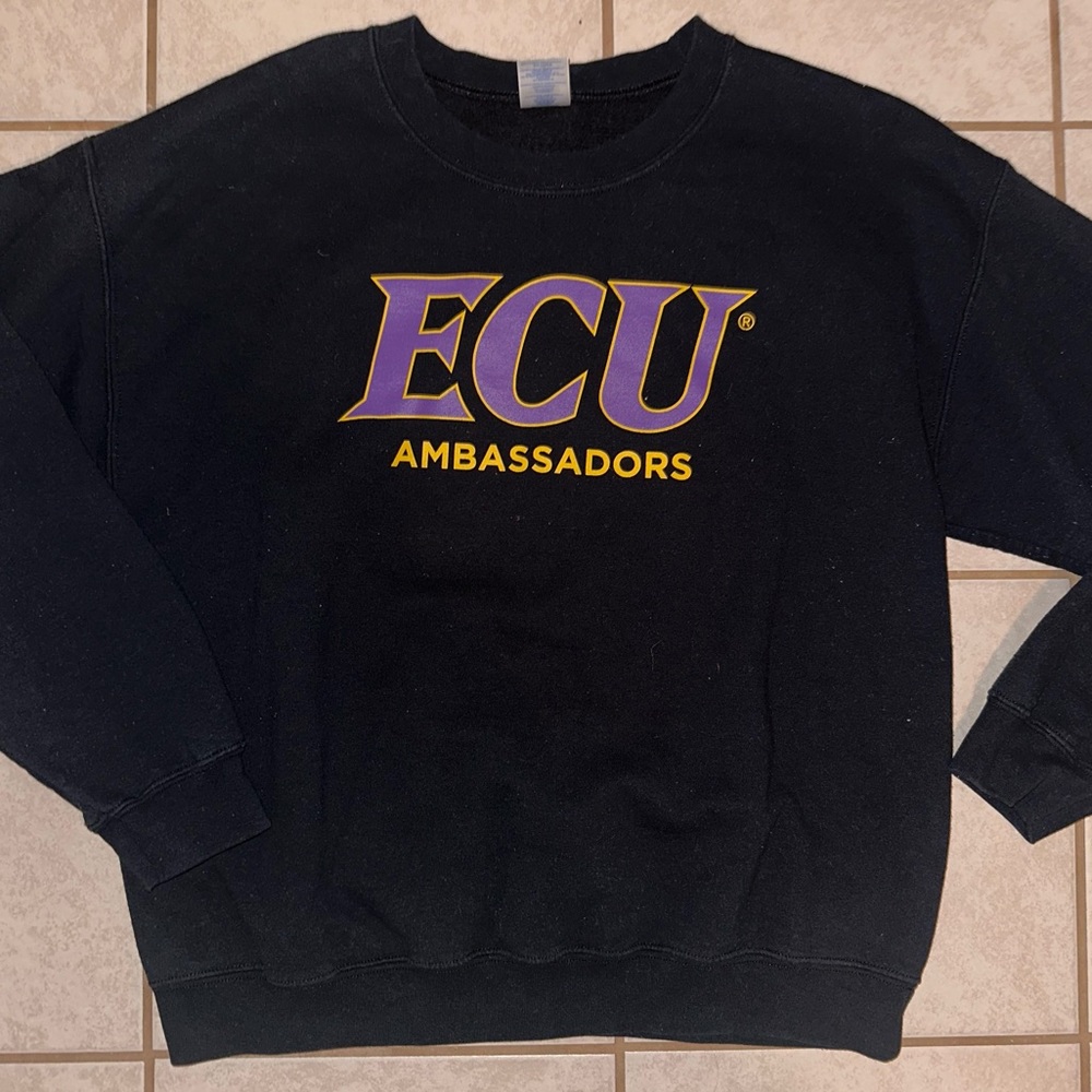 Gildan, ECU Ambassadors Black Crewneck, Size Large